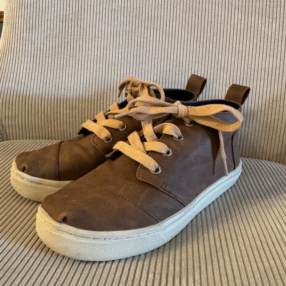 Toms Kids Brown Suede/Leather Lace-Up Boots
